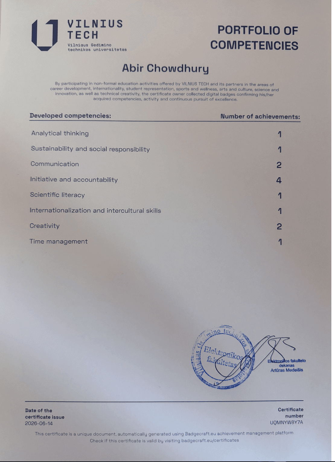 Portfolio of Competencies cover image